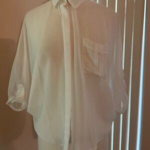 white sheer top size small
